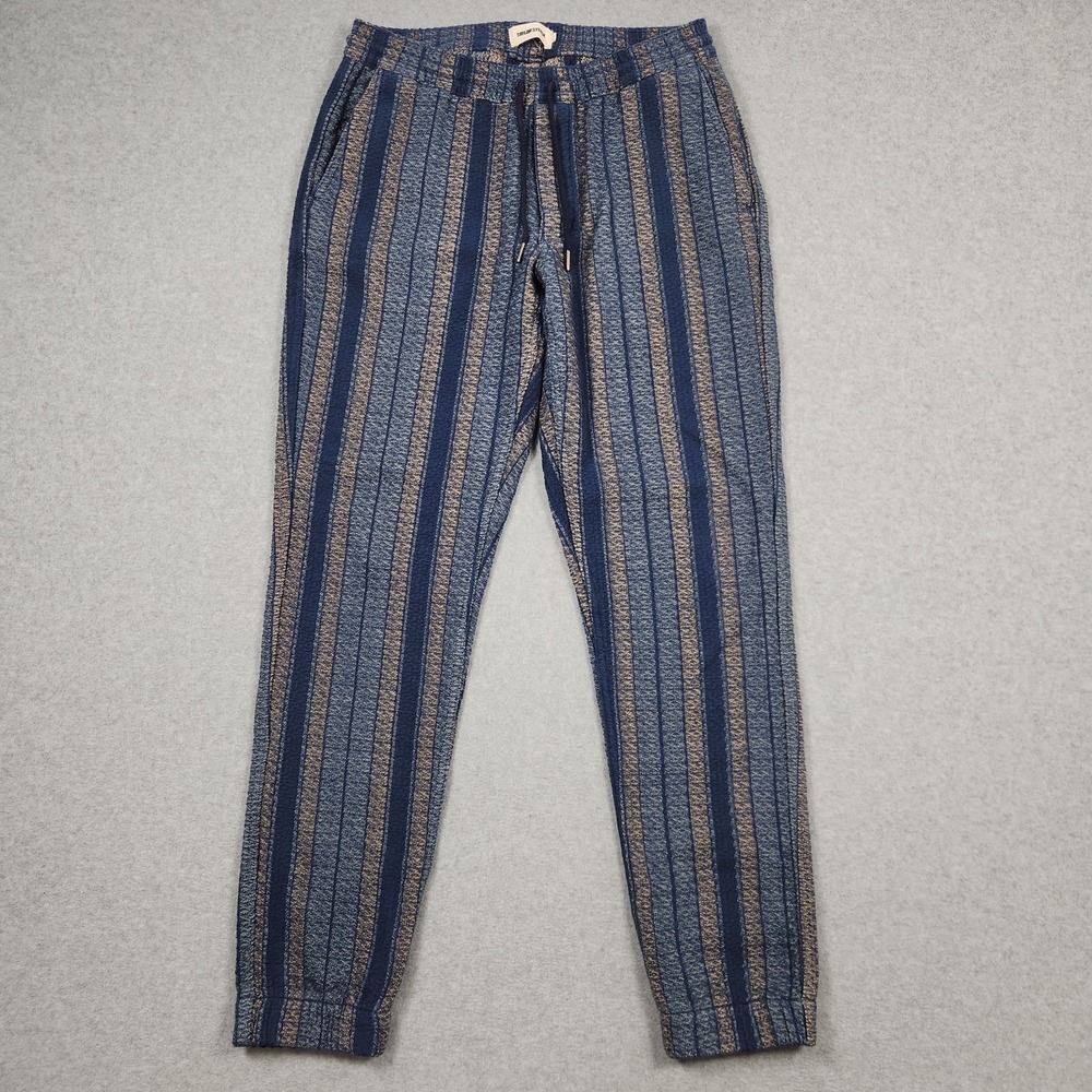 Taylor Stitch Pants Mens Small Blue Apres Marine Stripe Knit Jogger Shashiko